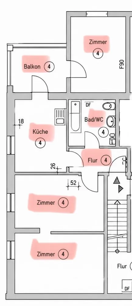 3 Zimmer Wohnung mit 60 m² in Düsseldorf – Bild 7