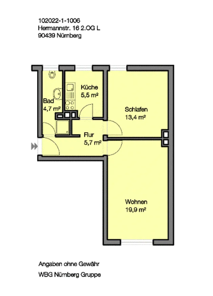 2 Zimmer Wohnung mit 49 m² in Nürnberg – Bild 9