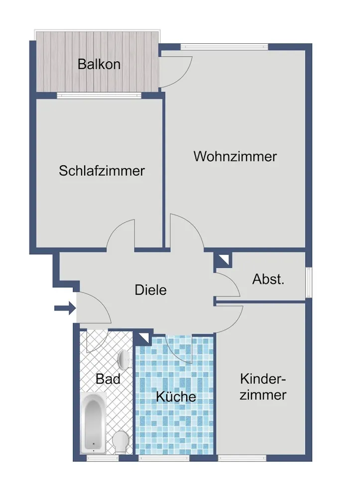 3 Zimmer Wohnung mit 70 m² in Frankfurt am Main – Bild 3