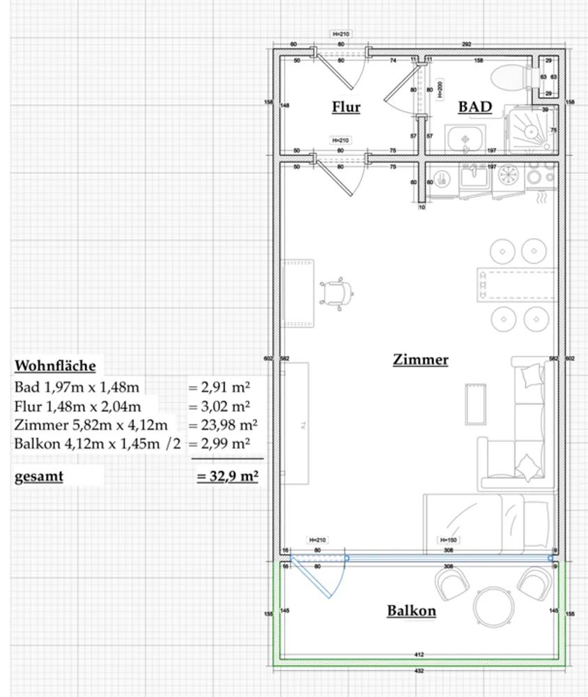 1 Zimmer Wohnung mit 33 m² in Osnabrück – Bild 7