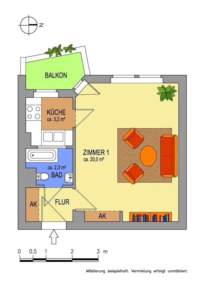 1 Zimmer Wohnung mit 30 m² in Berlin – Bild 2