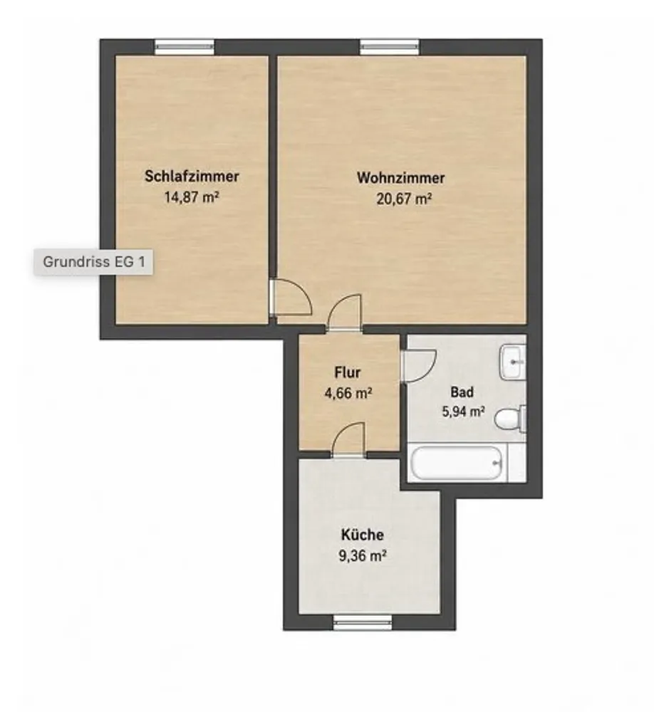 2 Zimmer Wohnung mit 46 m² in Halle (Saale) – Bild 9