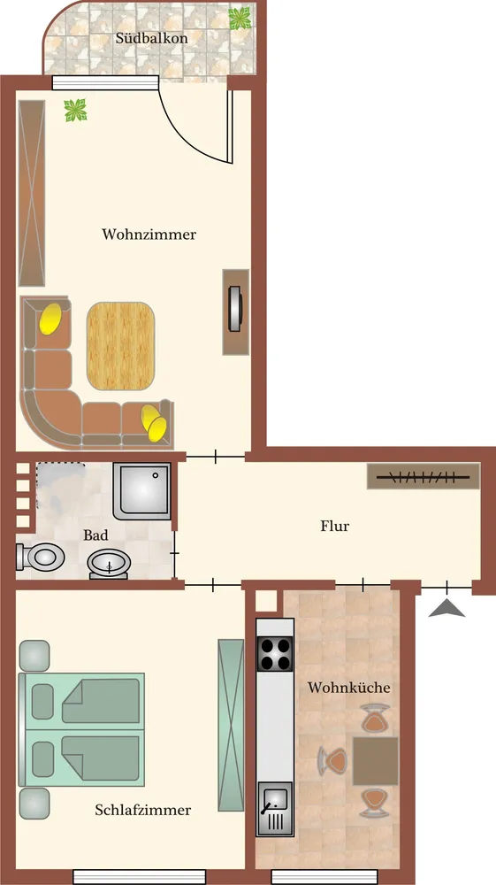 2 Zimmer Wohnung mit 52 m² in Karlsruhe – Bild 6