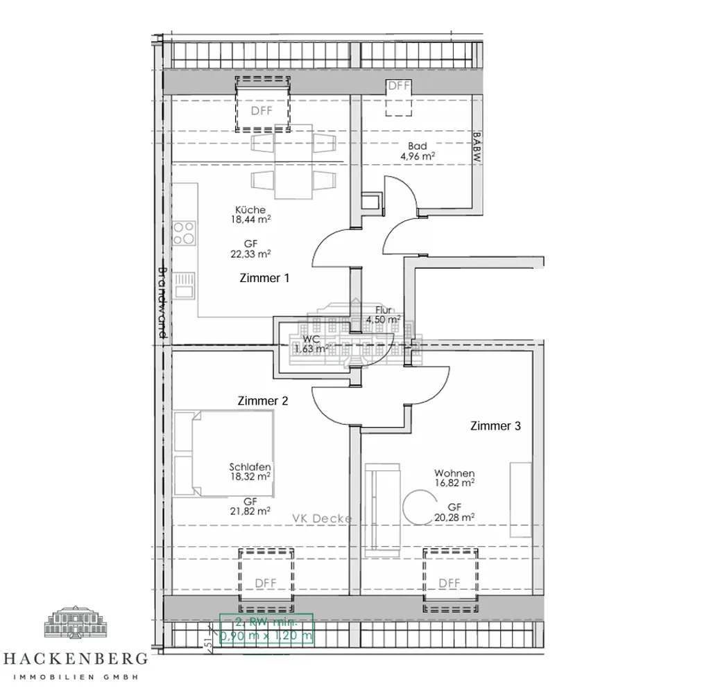 1 Zimmer Wohnung mit 18 m² in Aachen – Bild 9