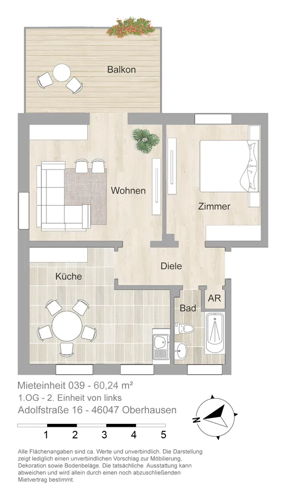 2 Zimmer Wohnung mit 60 m² in Oberhausen – Bild 3