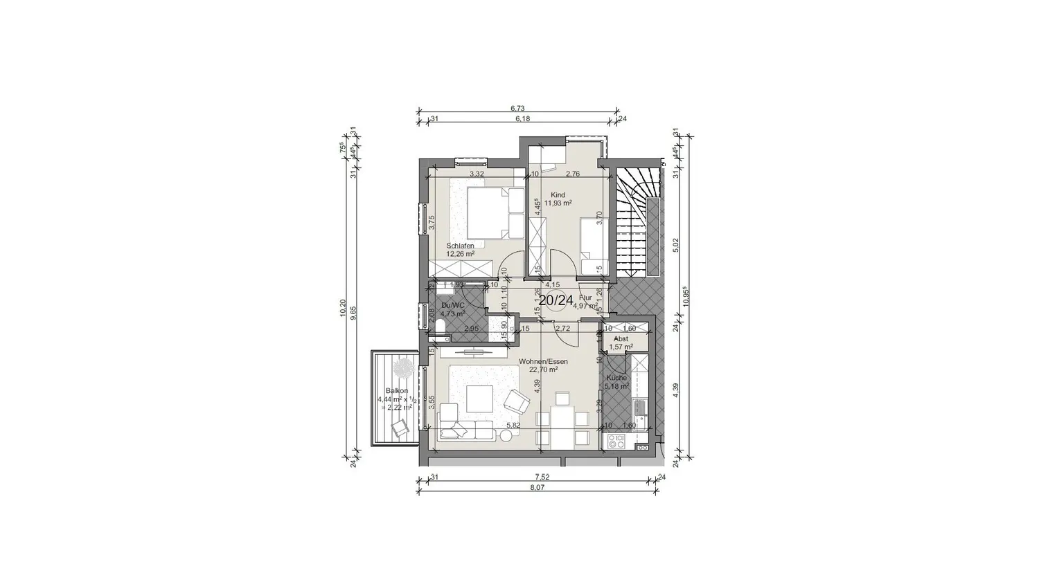 3 Zimmer Wohnung mit 66 m² in Offenbach am Main – Bild 1
