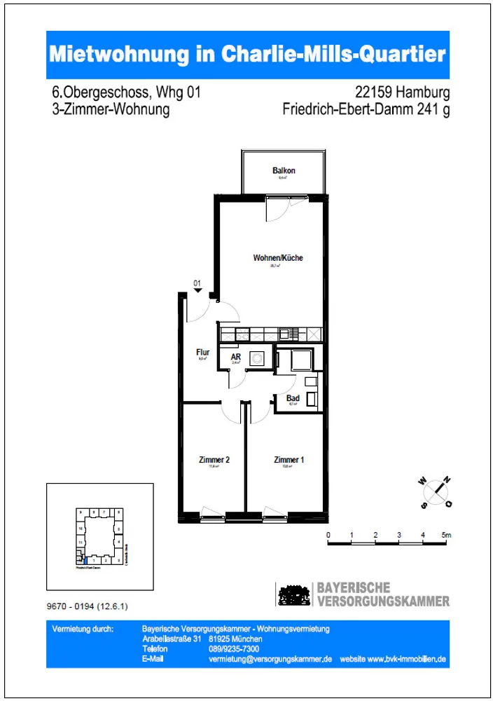 3 Zimmer Wohnung mit 71 m² in Hamburg – Bild 8