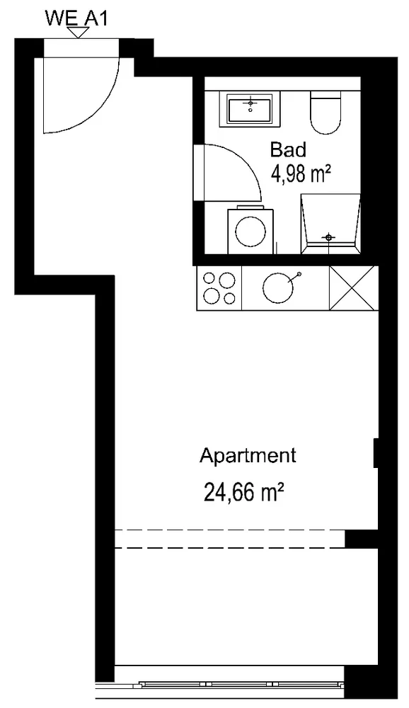 1 Zimmer Wohnung mit 30 m² in Leipzig – Bild 2