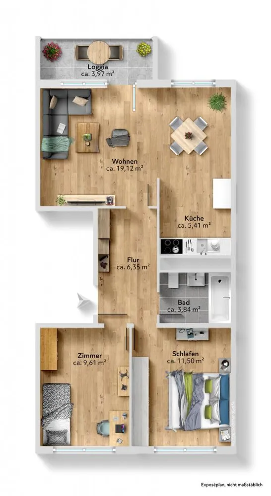 3 Zimmer Wohnung mit 58 m² in Chemnitz – Bild 4