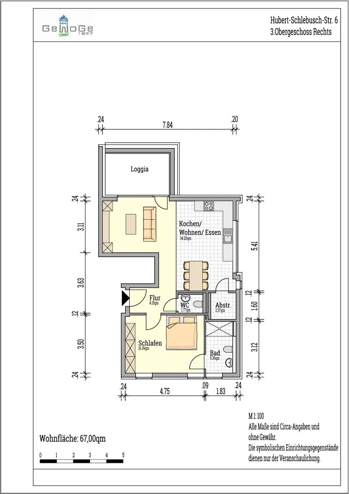 2 Zimmer Wohnung mit 67 m² in Mönchengladbach – Bild 2
