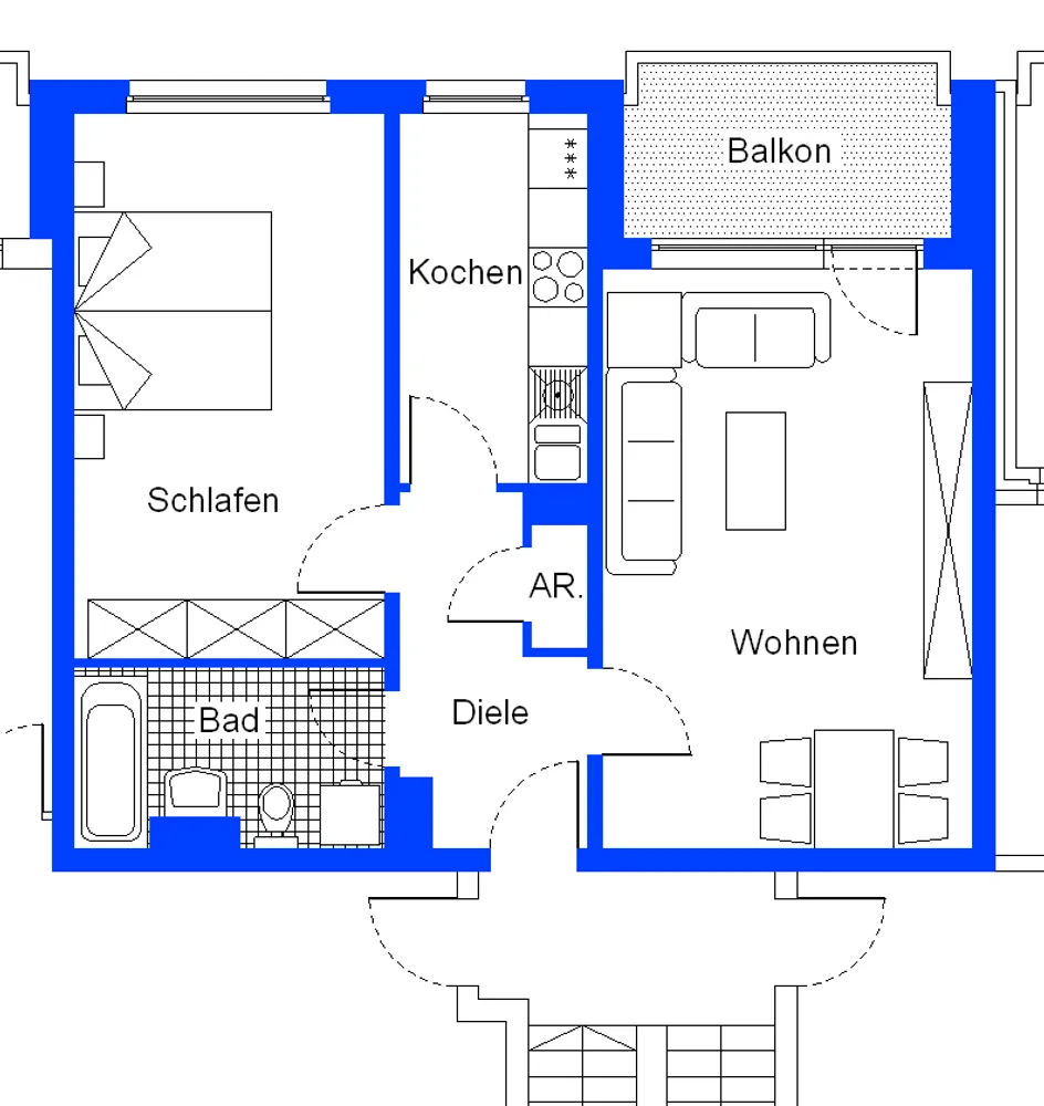 2 room apartment with 60 m² in Bielefeld – Photo 2