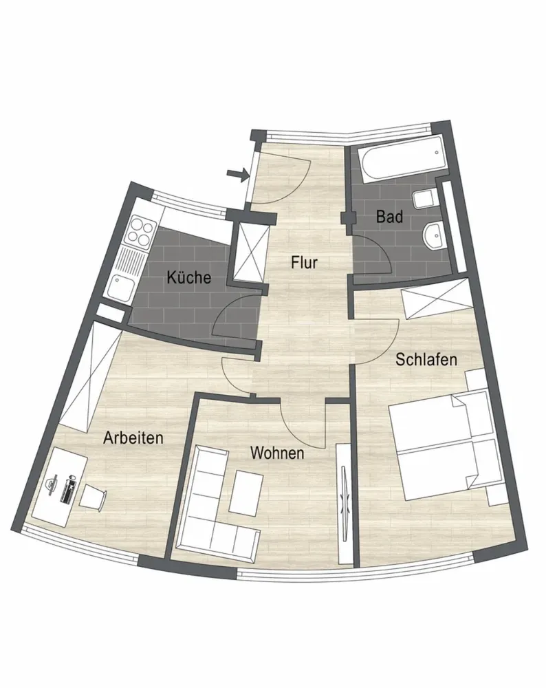3 Zimmer Wohnung mit 60 m² in Frankfurt am Main – Bild 5