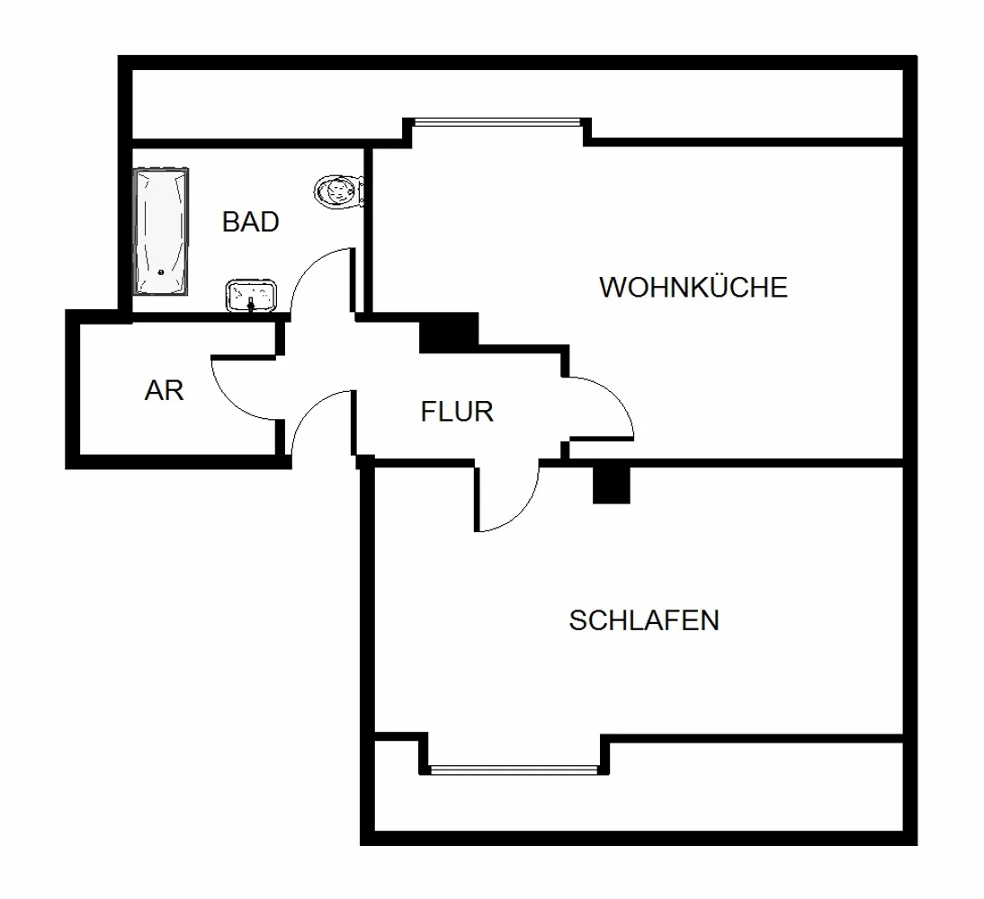 2 Zimmer Wohnung mit 45 m² in Essen – Bild 2