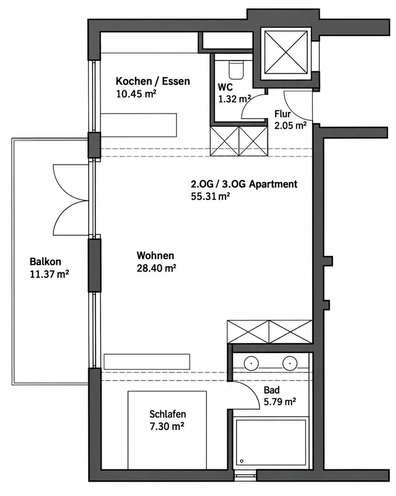 1 Zimmer Wohnung mit 55 m² in Stuttgart – Bild 4