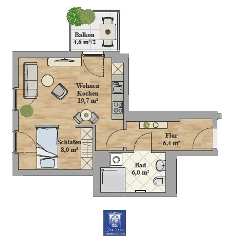 2 Zimmer Wohnung mit 42 m² in Dresden – Bild 3