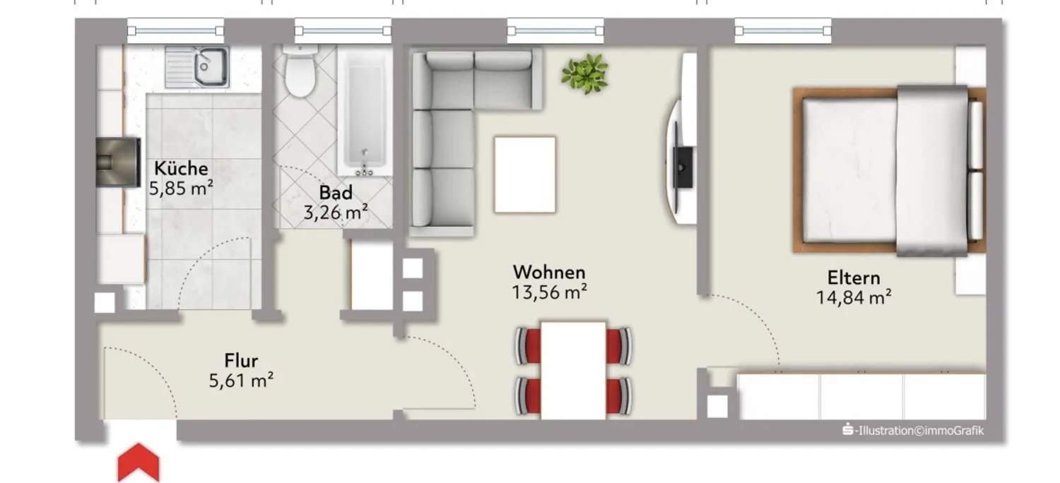 2 Zimmer Wohnung mit 43 m² in Augsburg – Bild 8