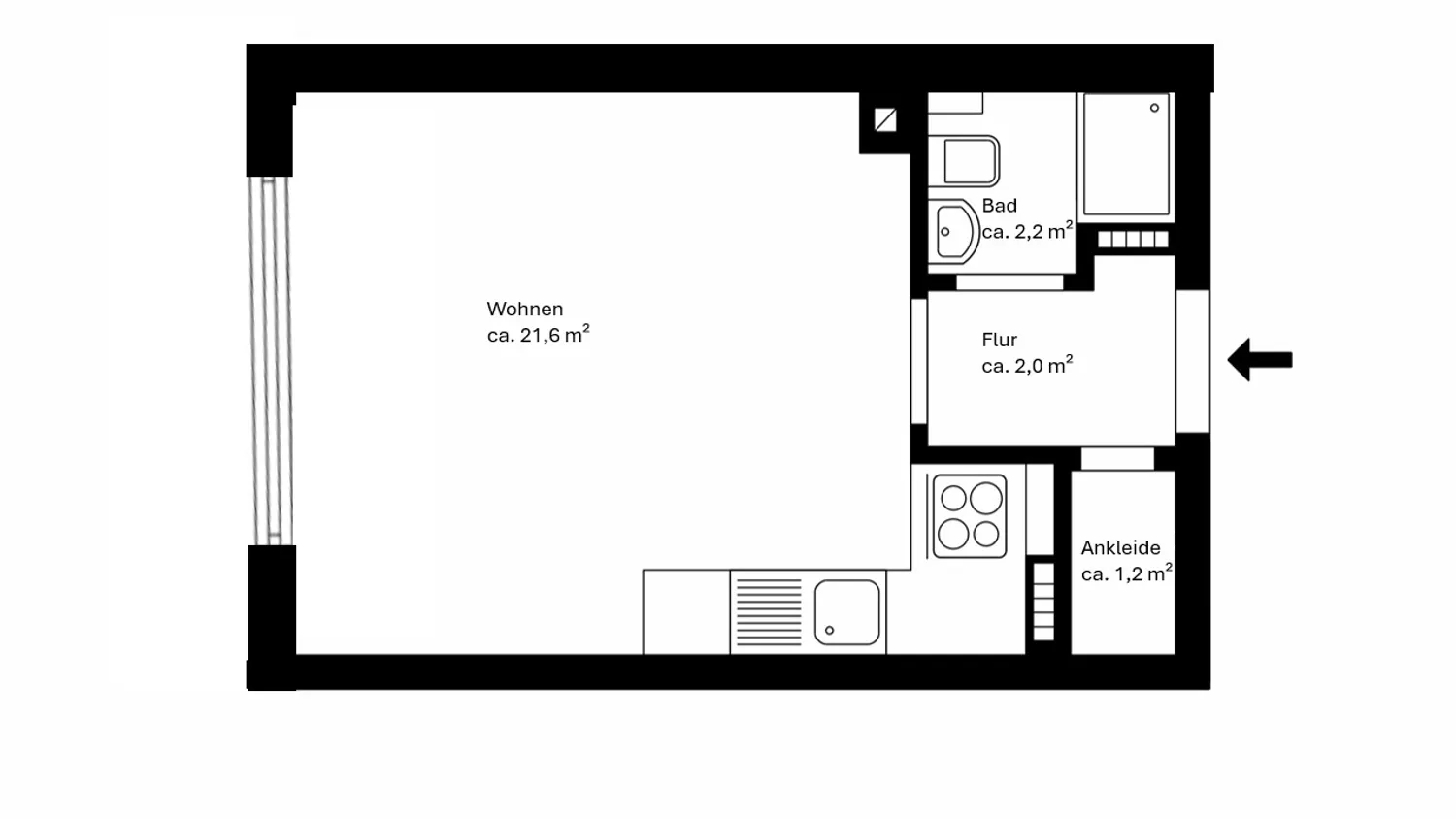 1 Zimmer Wohnung mit 28 m² in München – Bild 7