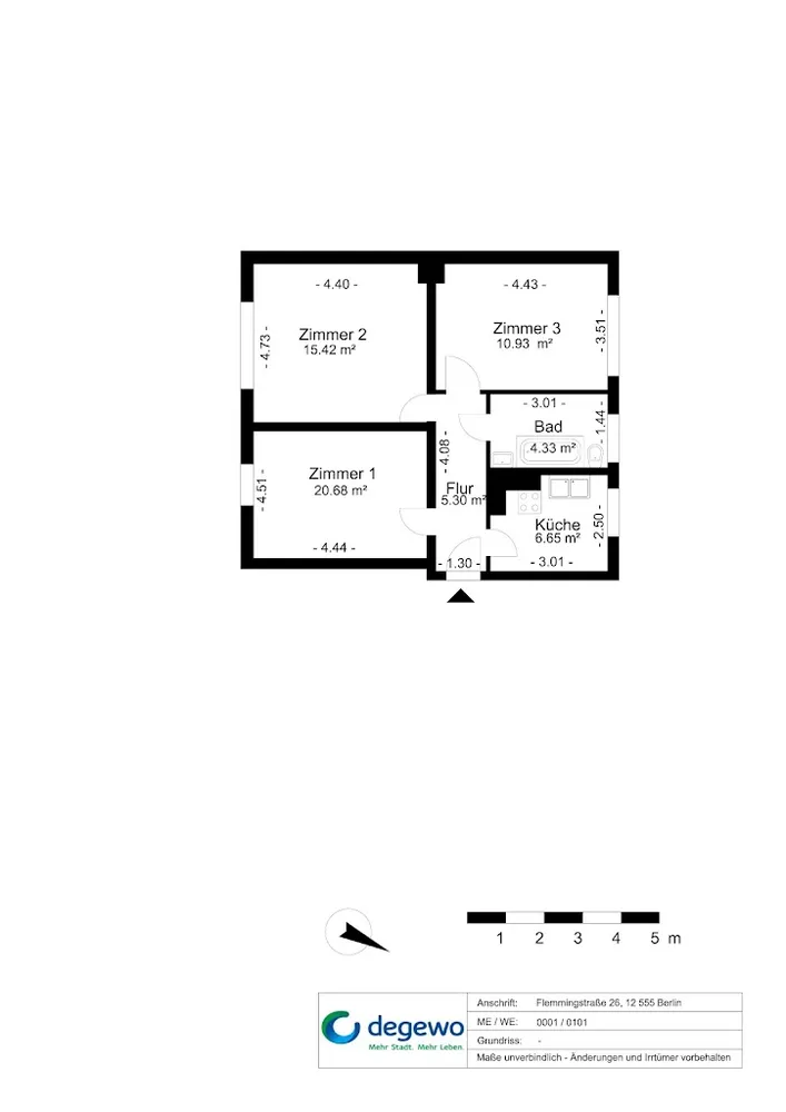 3 room apartment with 63 m² in Berlin – Photo 2