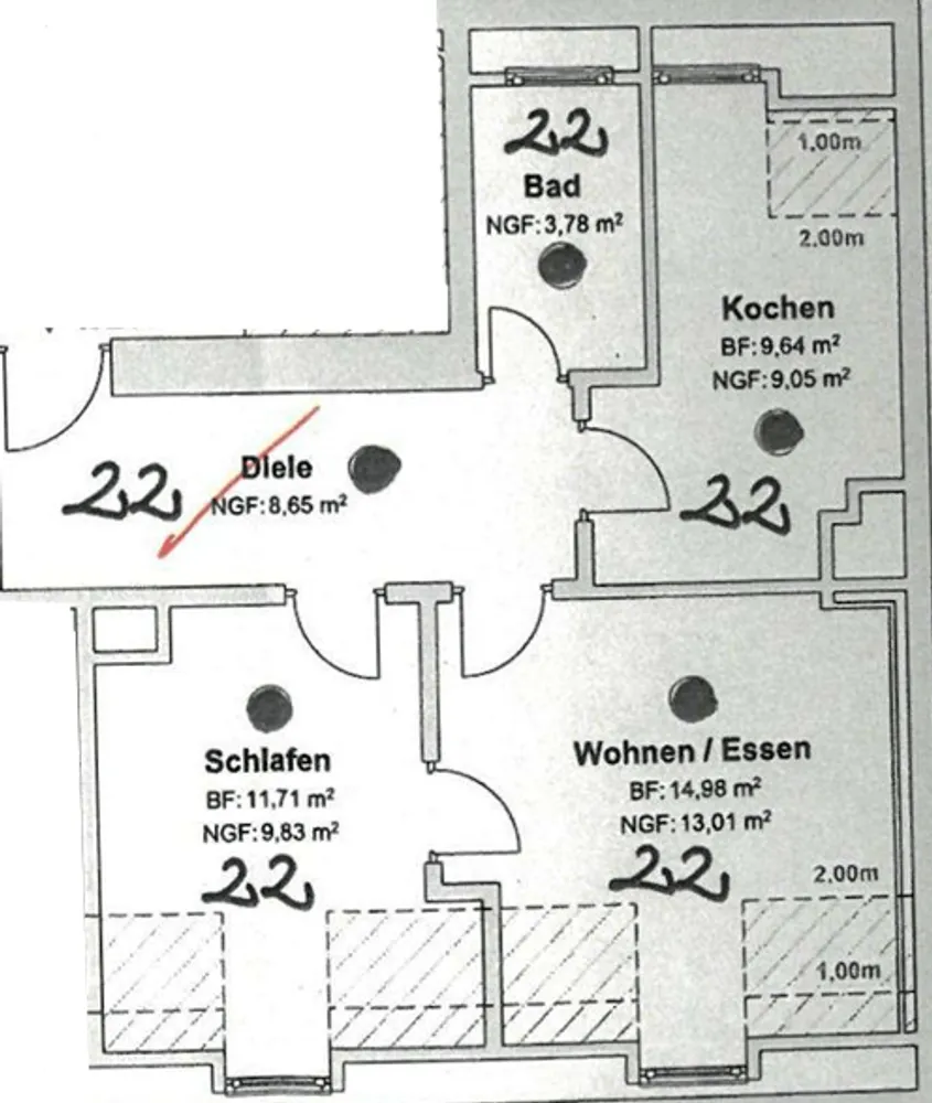 2 room apartment with 44 m² in Kassel – Photo 2