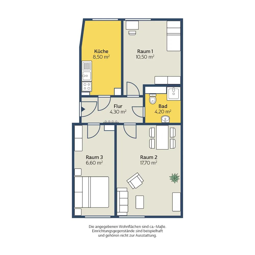 3 Zimmer Wohnung mit 55 m² in Leipzig – Bild 2