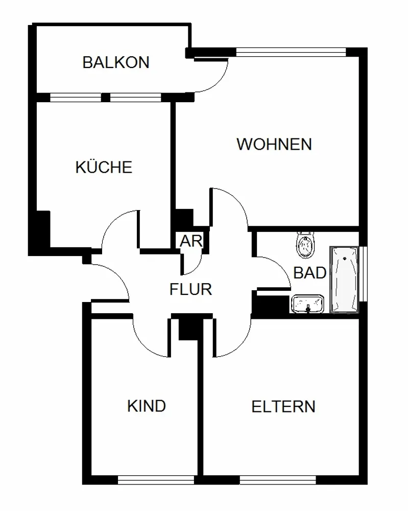4 room apartment with 60 m² in Gelsenkirchen – Photo 6