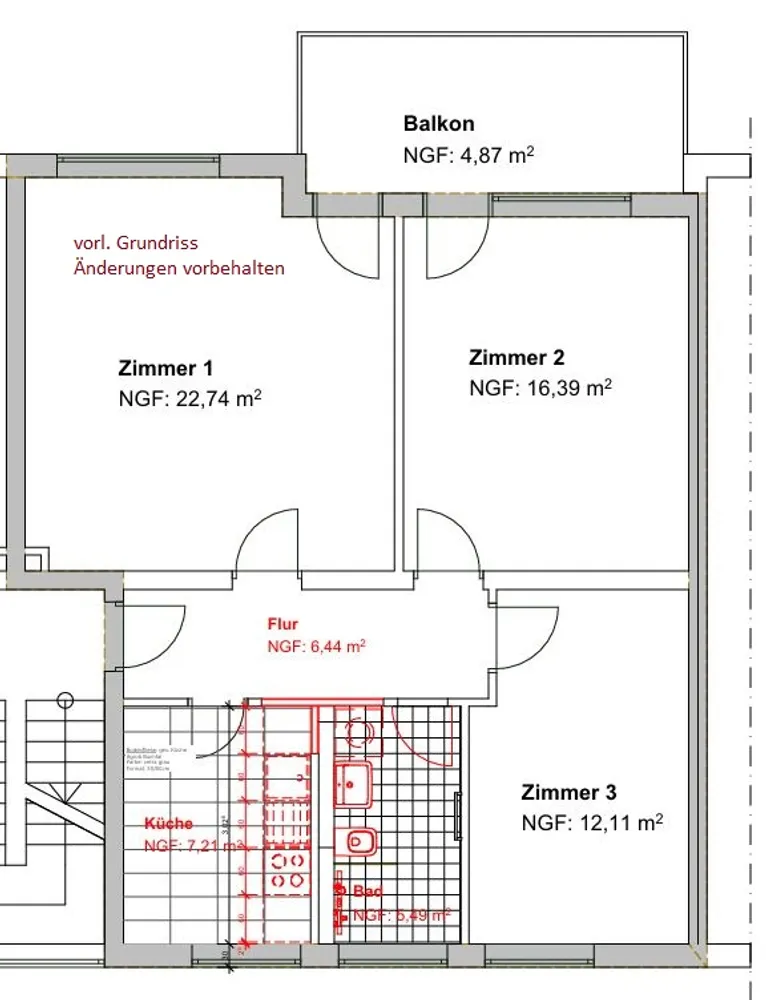 3 room apartment with 72 m² in Kassel – Photo 2