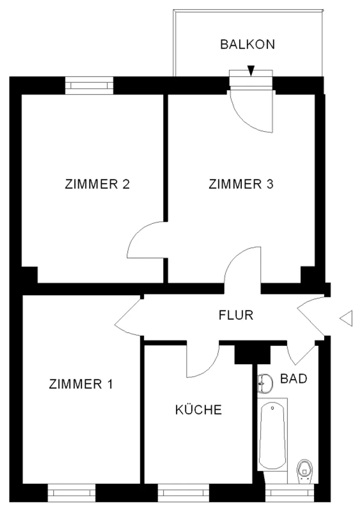 3 Zimmer Wohnung mit 60 m² in Nürnberg – Bild 2