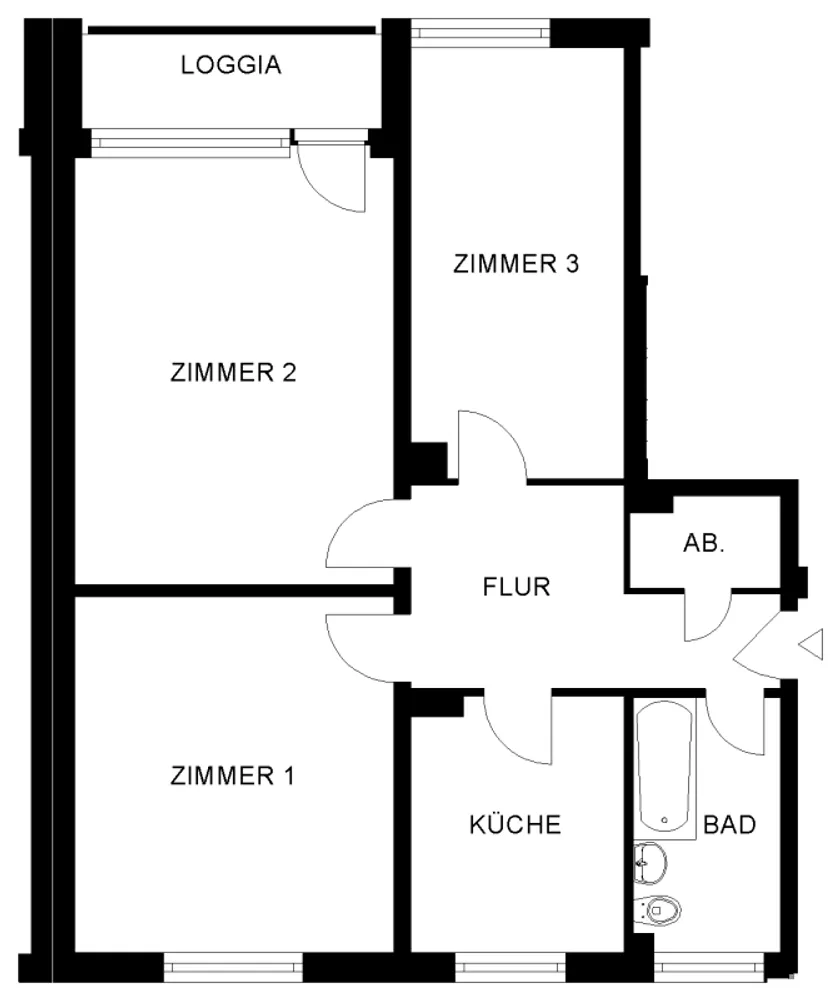 3 Zimmer Wohnung mit 73 m² in Nürnberg – Bild 2