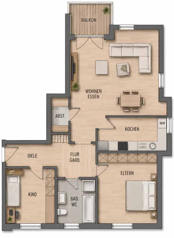 3 Zimmer Wohnung mit 88 m² in Aschaffenburg – Bild 3