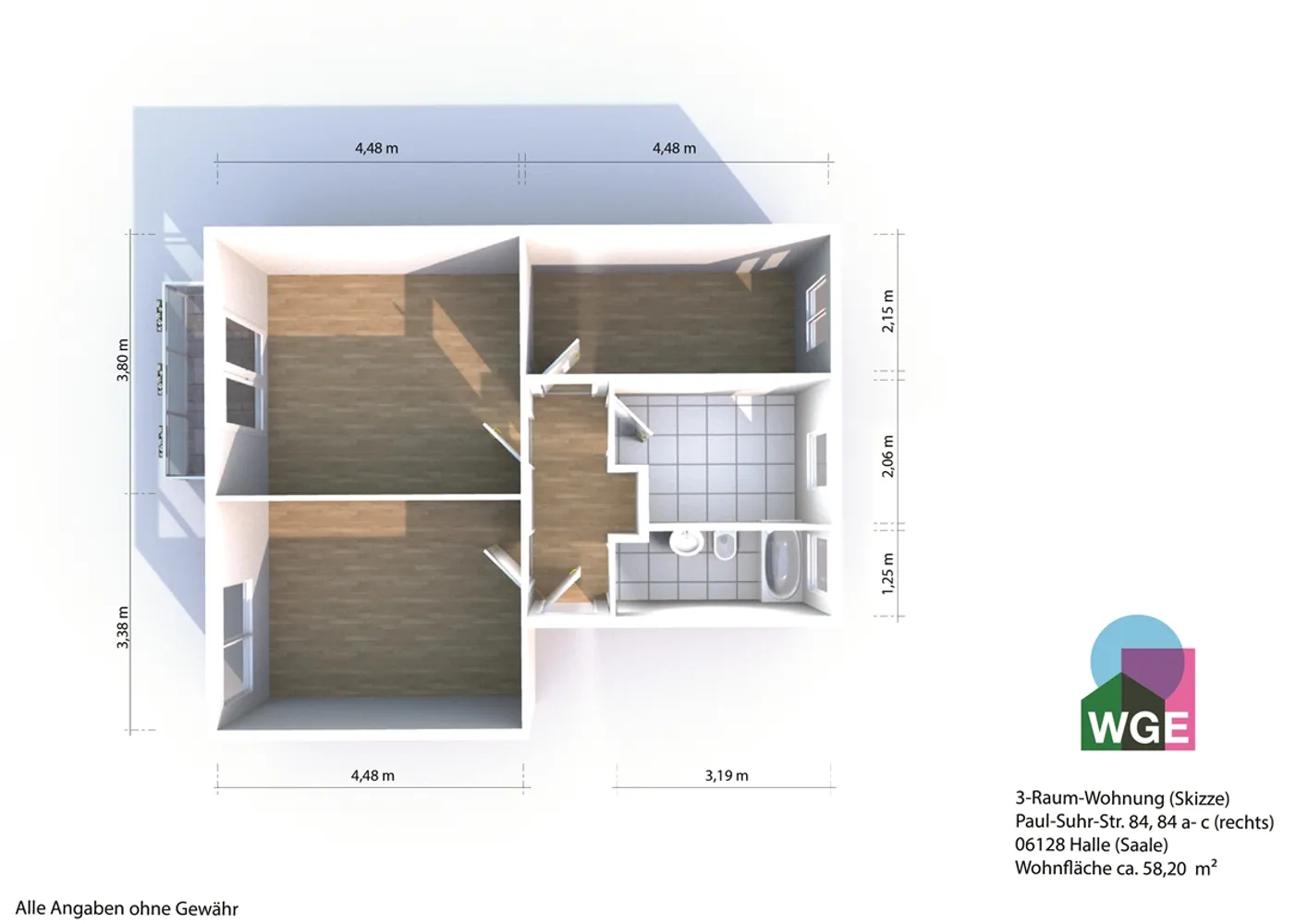 3 Zimmer Wohnung mit 58 m² in Halle (Saale) – Bild 7