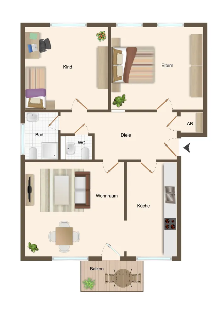 3 Zimmer Wohnung mit 85 m² in Herford – Bild 1