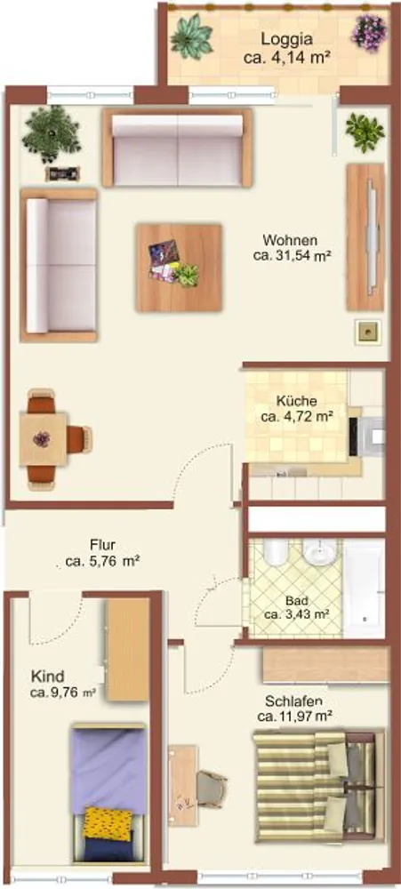 3 Zimmer Wohnung mit 69 m² in Chemnitz – Bild 3