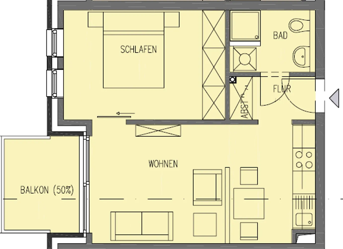 2 room apartment with 39 m² in Oldenburg – Photo 8