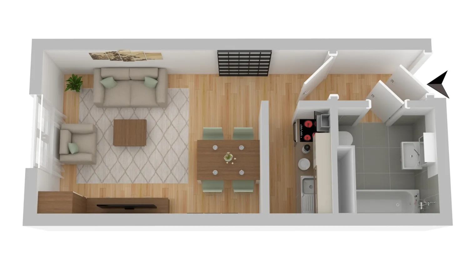 1 Zimmer Wohnung mit 27 m² in Rostock – Bild 4