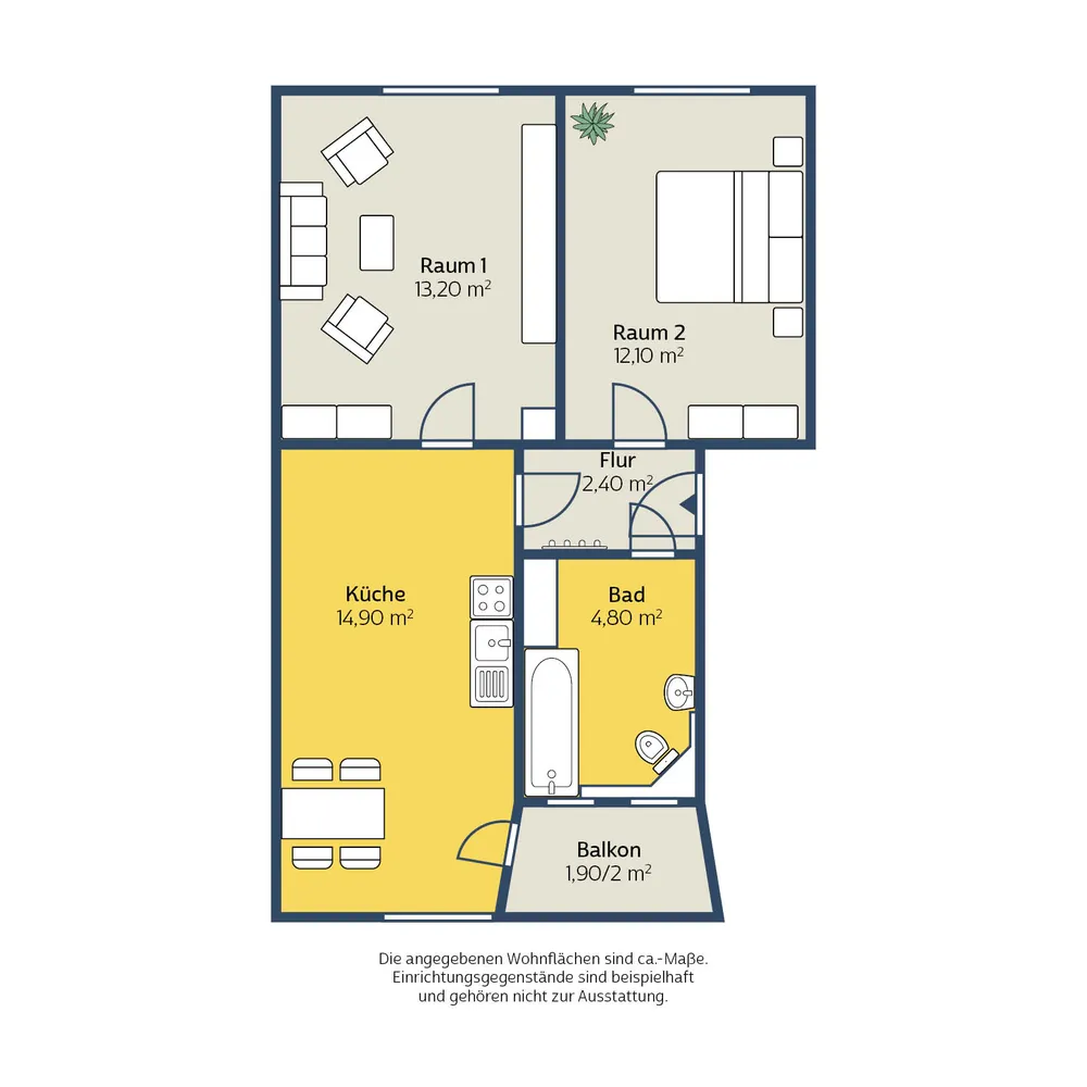 2 Zimmer Wohnung mit 48 m² in Leipzig – Bild 2