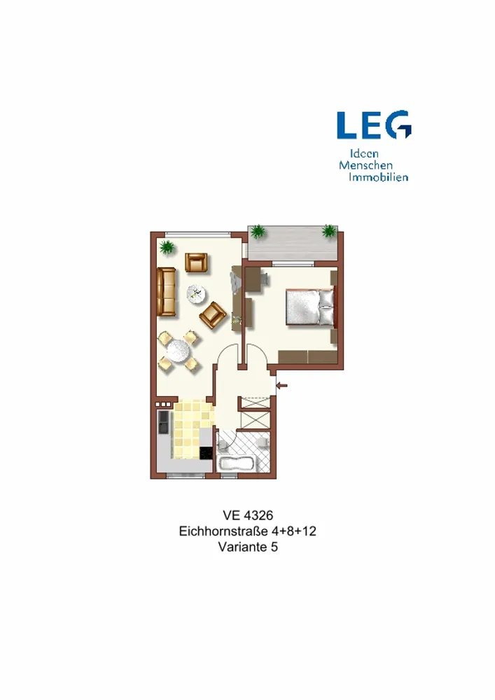 2 Zimmer Wohnung mit 48 m² in Krefeld – Bild 2