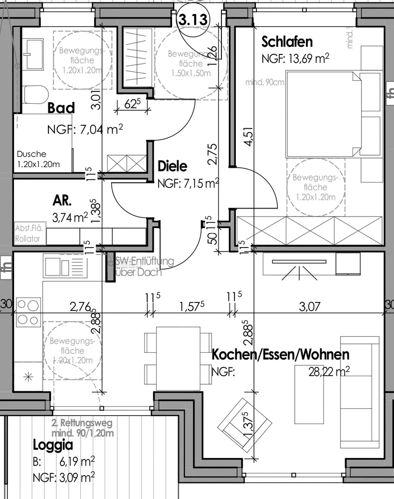 2 Zimmer Wohnung mit 63 m² in Borken – Bild 5