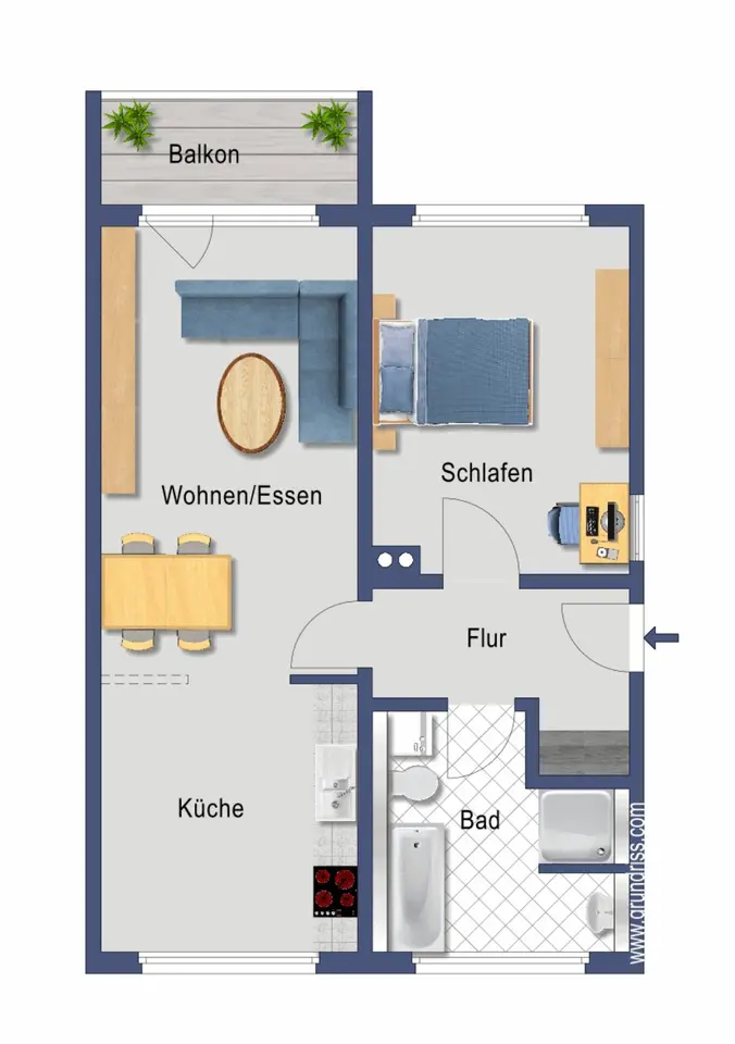 2 Zimmer Wohnung mit 48 m² in Zwickau – Bild 10