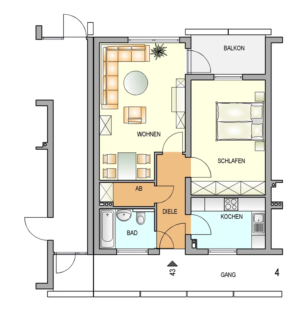 2 Zimmer Wohnung mit 58 m² in Remscheid – Bild 2