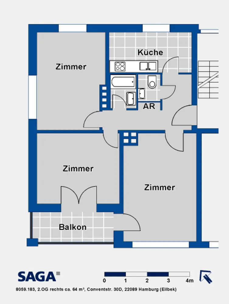 3 room apartment with 64 m² in Hamburg – Photo 5