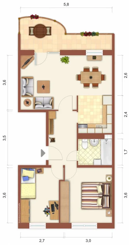 3 Zimmer Wohnung mit 59 m² in Suhl – Bild 2