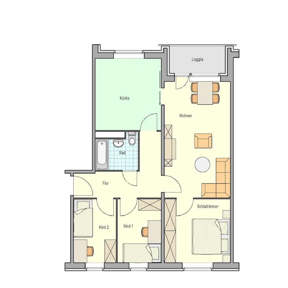 4 Zimmer Wohnung mit 75 m² in Rostock – Bild 3