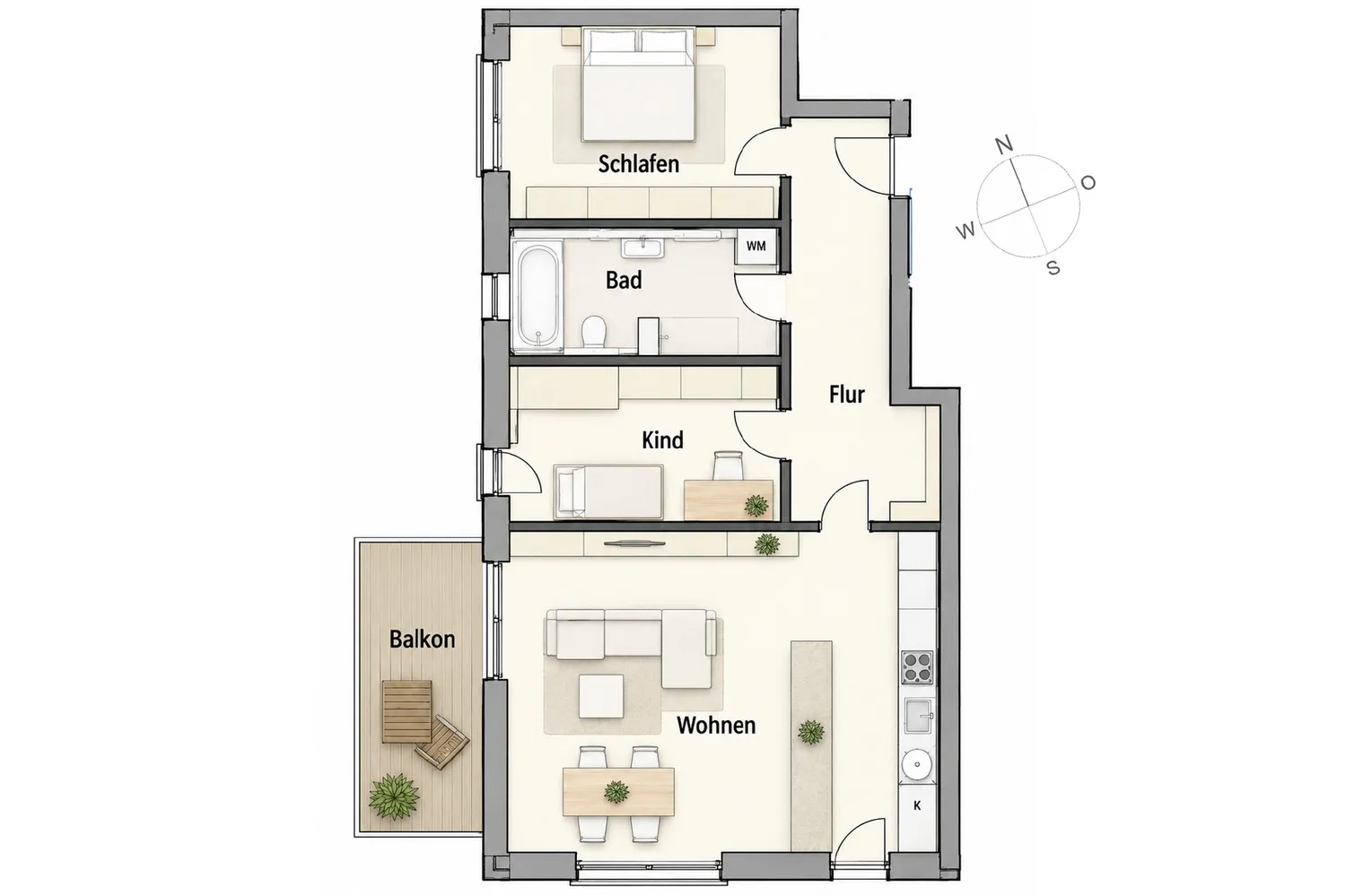 3 Zimmer Wohnung mit 81 m² in München – Bild 2