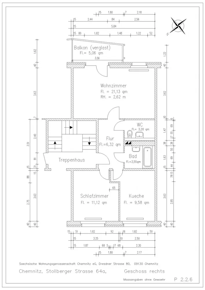 2 Zimmer Wohnung mit 57 m² in Chemnitz – Bild 2
