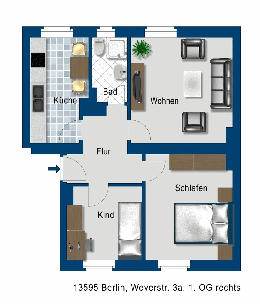 3 Zimmer Wohnung mit 56 m² in Berlin – Bild 3