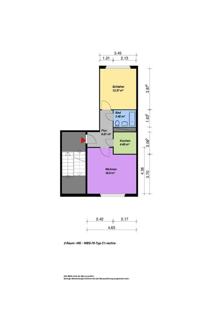 2 room apartment with 46 m² in Neubrandenburg – Photo 7