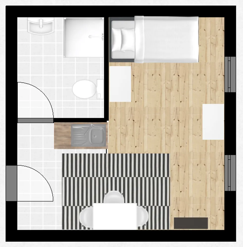 1 room apartment with 22 m² in Mannheim – Photo 4