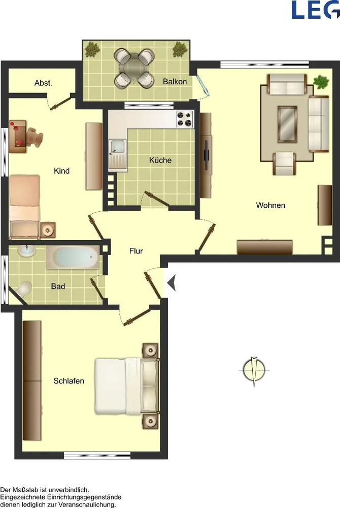 3 Zimmer Wohnung mit 62 m² in Münster – Bild 2