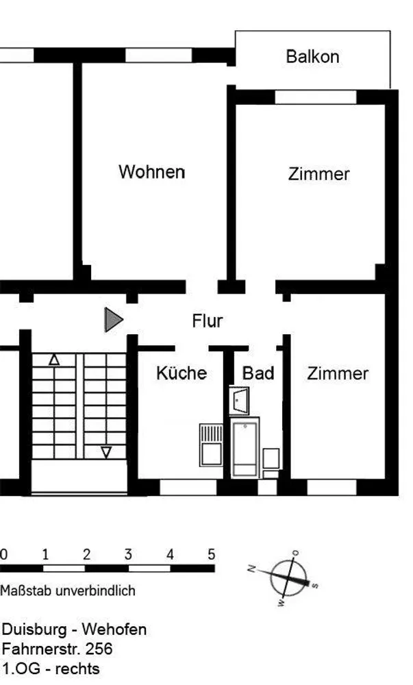 4 Zimmer Wohnung mit 59 m² in Duisburg – Bild 2