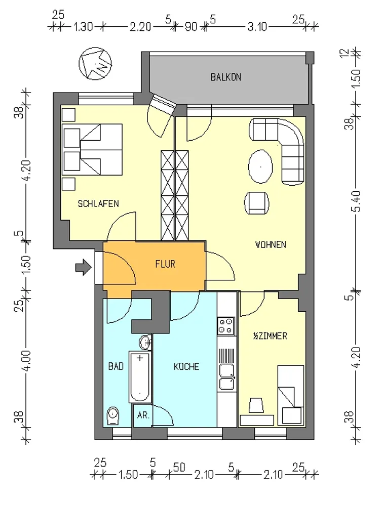 3 Zimmer Wohnung mit 64 m² in Berlin – Bild 3